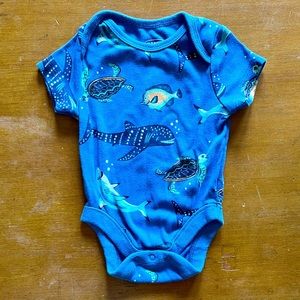 Old Navy Sea Creatures Blue Onesie 0-3 months